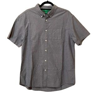 Mens DIP Short Sleeve Button Cotton Shirt Heather Gray